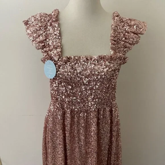 NWT Hill House Ellie Nap Rose Gold Sequin Dress Collector's Edition - Picture 2 of 9